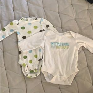 2 long sleeve onesies Carter’s and GAP